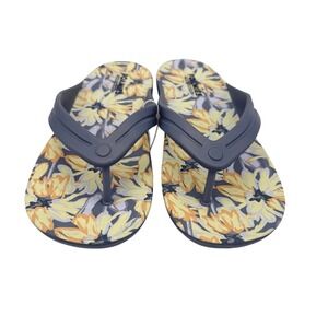 Skechers Foamies Bay Breeze Island Kiss Flip Flops Women's Size 9 Floral Slate